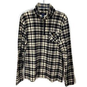 CHAPS‎ Women’s 1/4 Zip Plaid Full Sleeve Shirt (size Medium)